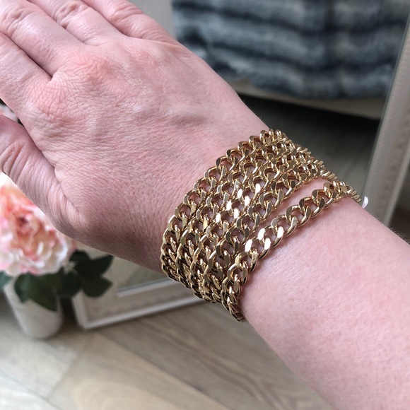 New gold chain cuff bracelet - Picture 3 of 5